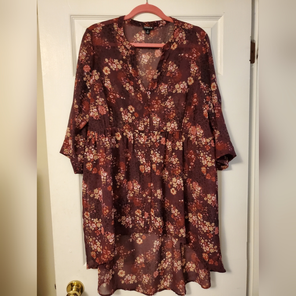 Beautiful floral tunic blouse